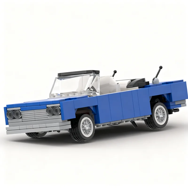 294pcs MOC 1964 Chevy Impala Working Hydraulics Diy Building Blocks Kit Creative Set Challenge Starship Toy Gift For Hobbyists view 5