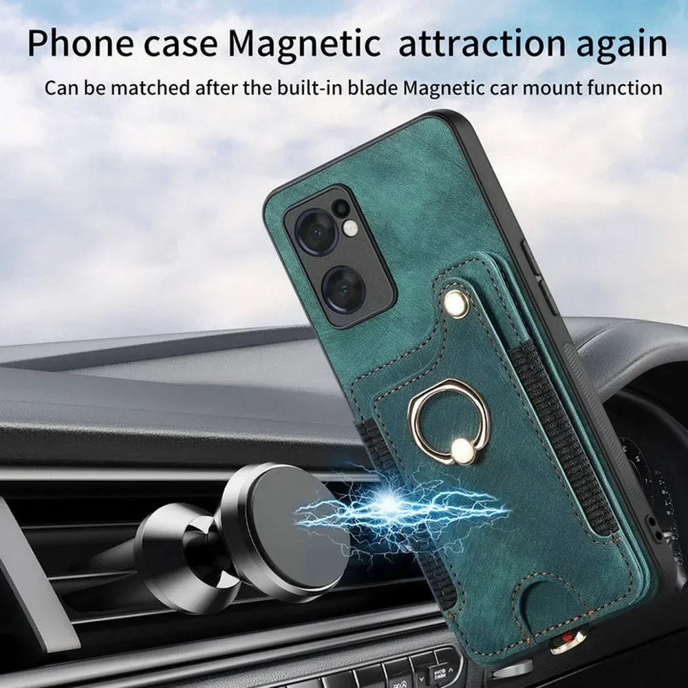 Reno11 F 11F 10 11 12 Pro 5G RFID Luxury Case For OPPO Reno 12 FS Leather Back Cover Reno 5 6 7 8 Lite 5F 5Z 7Z 8Z 12F Funda