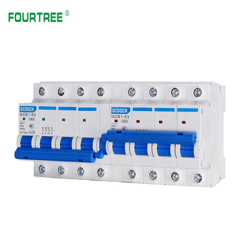 1PCS MTS Dual Power Manual Transfer Switch 1P 2P 3P 4P Mini Interlock Circuit Breaker AC 6A-125A 50Hz Dain Rail