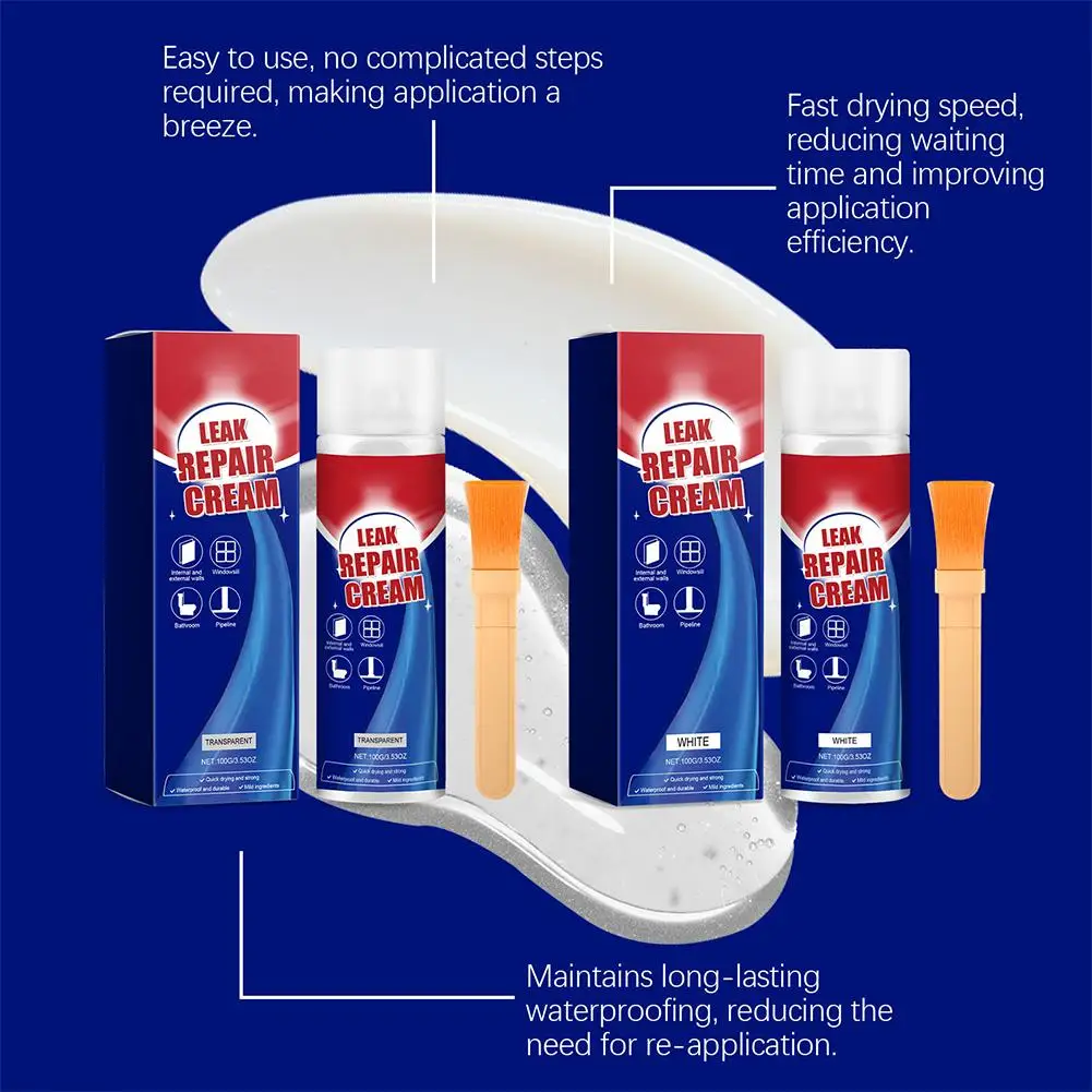 100g Leak-proof Repair Glue Powerful Waterproof Repairs Minor Leaks Pipes Water Tanks Gules Indoor Suitable For All Scenarios view 3
