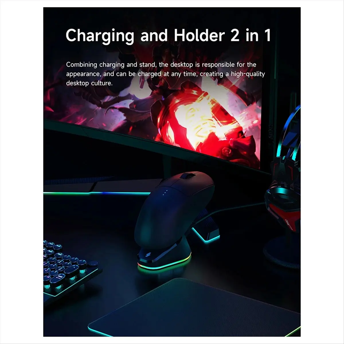goodDT Mouse Charger Stand for Logitech G Pro X Superlight 2 DEX G502X Plus G903 G703 PRO2 Lightspeed Gaming Mice Dock Station