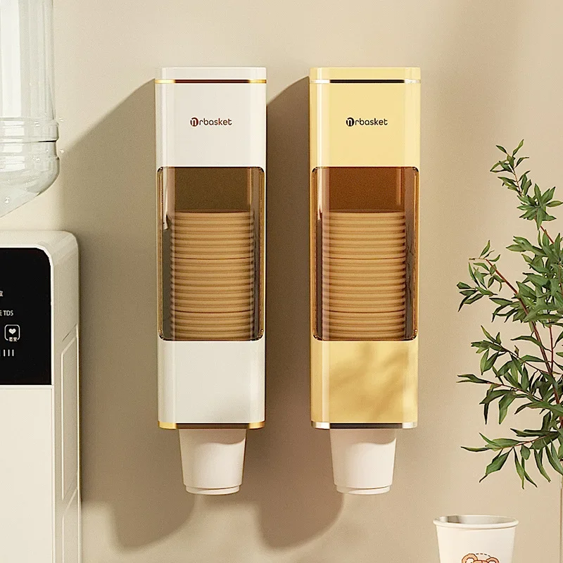 

Disposable Cup Holder Automatic Cup Distributor Punch-Free Wall-Mounted Dustproof Paper Water Dispenser Household Organizer