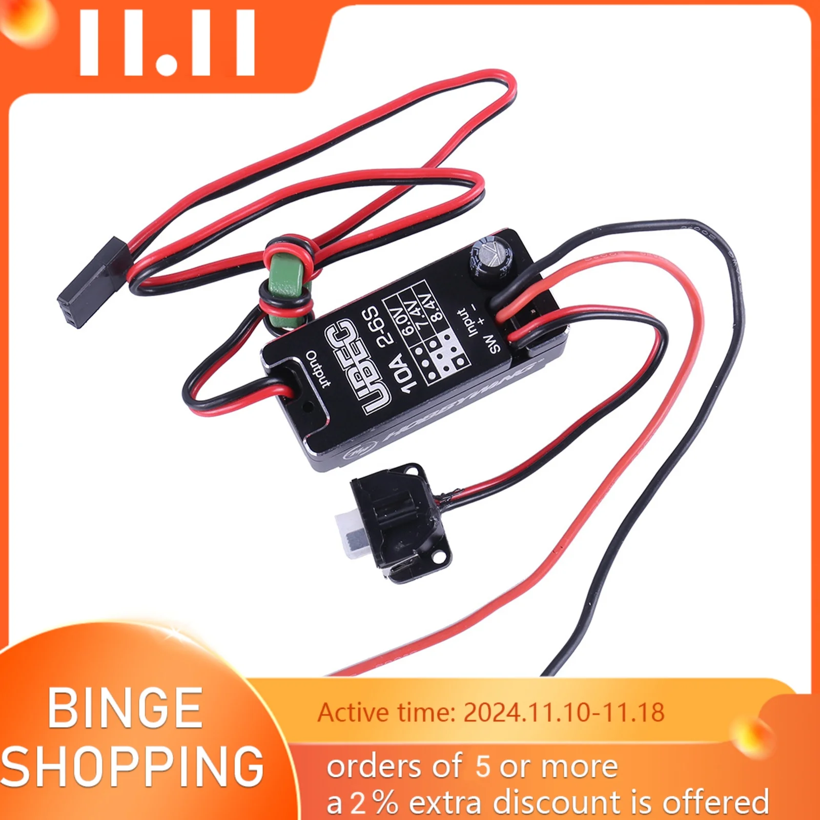 

New Hobbywing UBEC 10A V2 full waterproof small regulator module supports 2-6S 6v 7.4v 8.4v for Radio-controlled car accessories