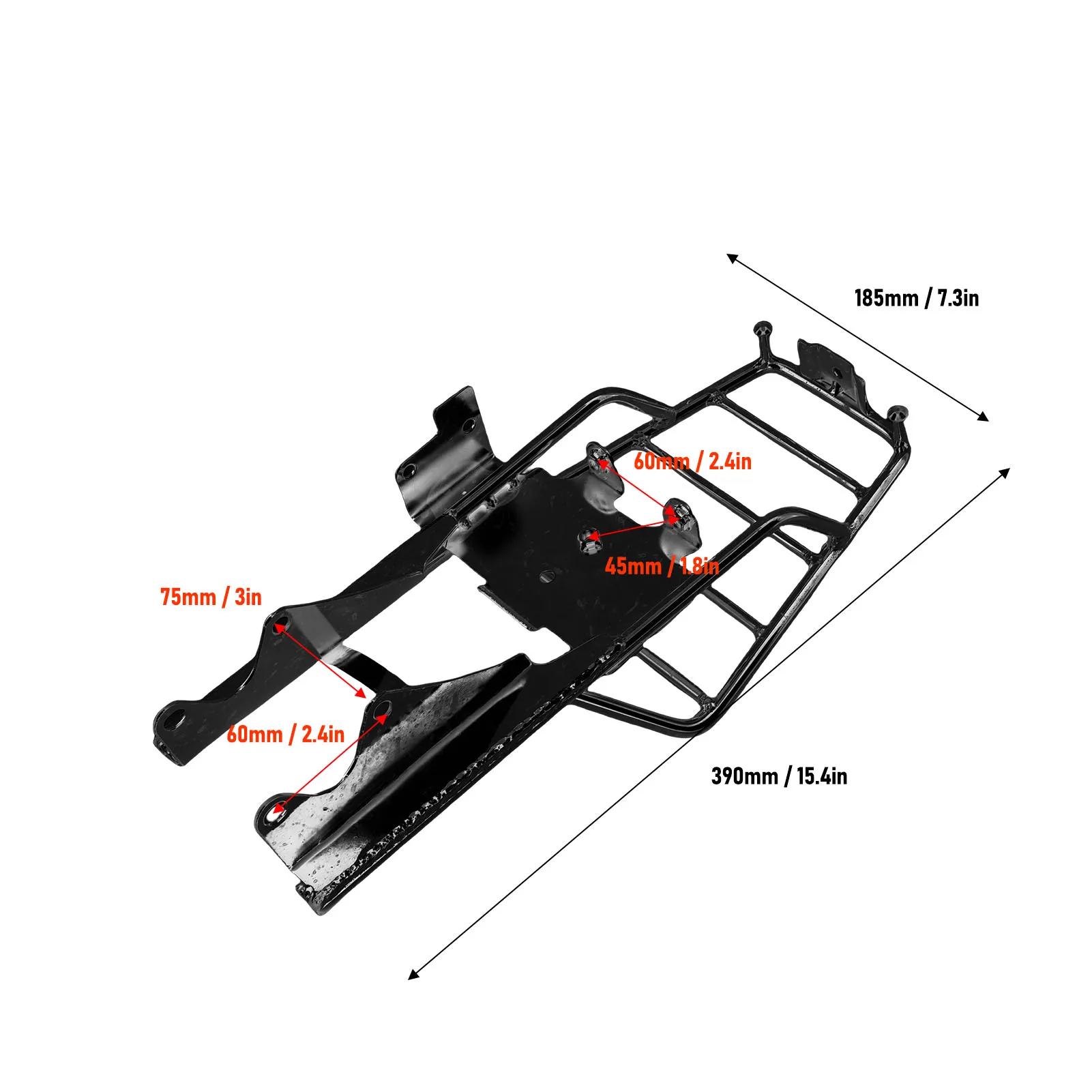 Chrome Motorcycle Rear Luggage Rack Iron Rear Cargo Carrier Bracket Replacement for Monkey Z50 Z50J Skyteam Z50A