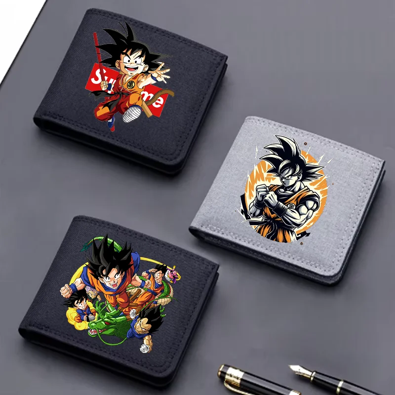 Dragons Ball Wallet Anime Goku Men Short Folding Purse Cartoon Card Holder Kids Coin Photo Case Fashion Pocketbook Birthday Gift