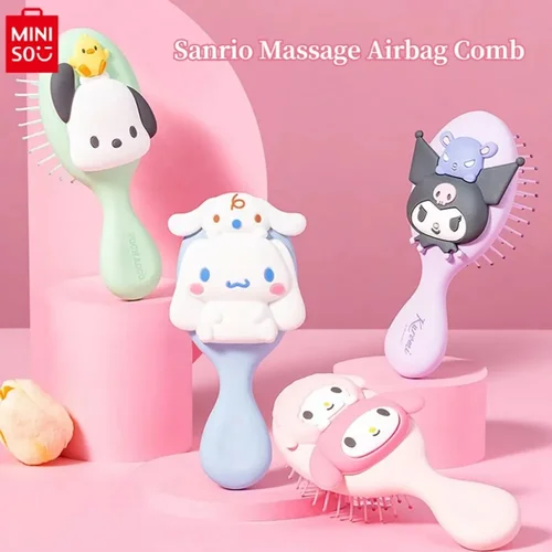 MINISO 산리오 쿠로미 시나모롤, 귀여운 포차코 만화, 3 차원 마사지 에어백 빗, 소녀 선물, 마사지 에어백 빗  Best5