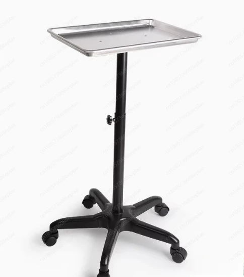 Salon Tray Height Adjustable Salon Tray on Wheels Hair Color ServiceTray  for Salon Spa Dental Medical Tattoo Black/Silver