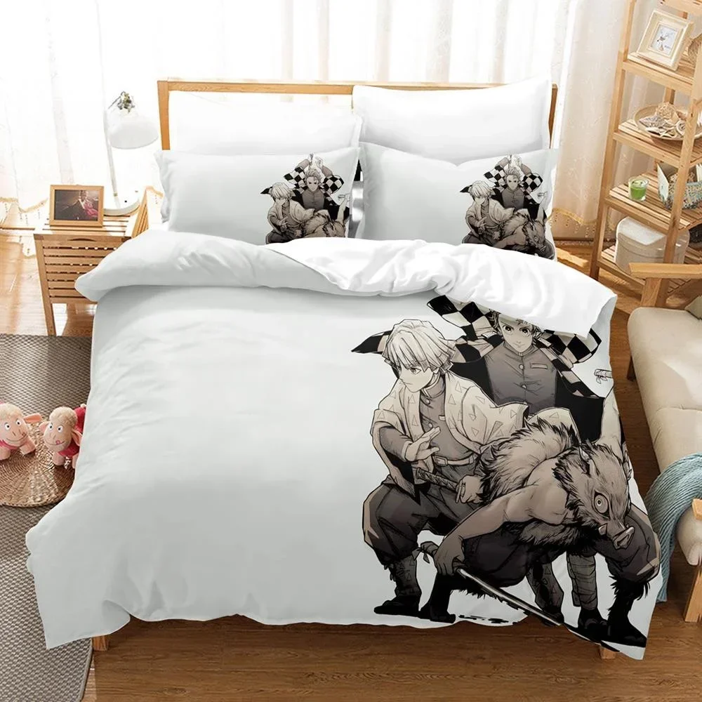 

Fashion Anime Demon Slayer Bedding Set Single Twin Full Queen King Size Bed Set Adult Kid Bedroom Duvet cover Set Home Textiles