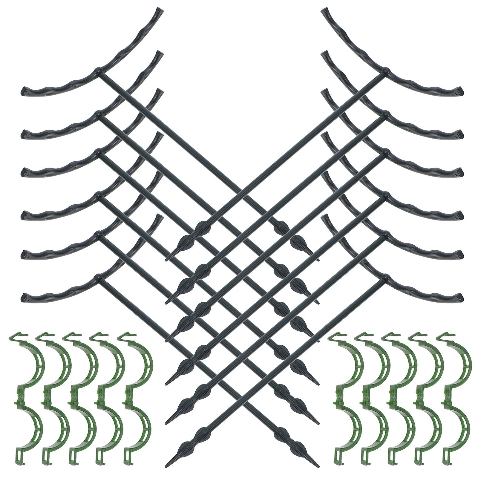 

1 Set Pvc Plant Support Stakes Semicircular Garden Trellis With Clips For Climbing Vines Outdoor Indoor Plants Hydrangea Tomato
