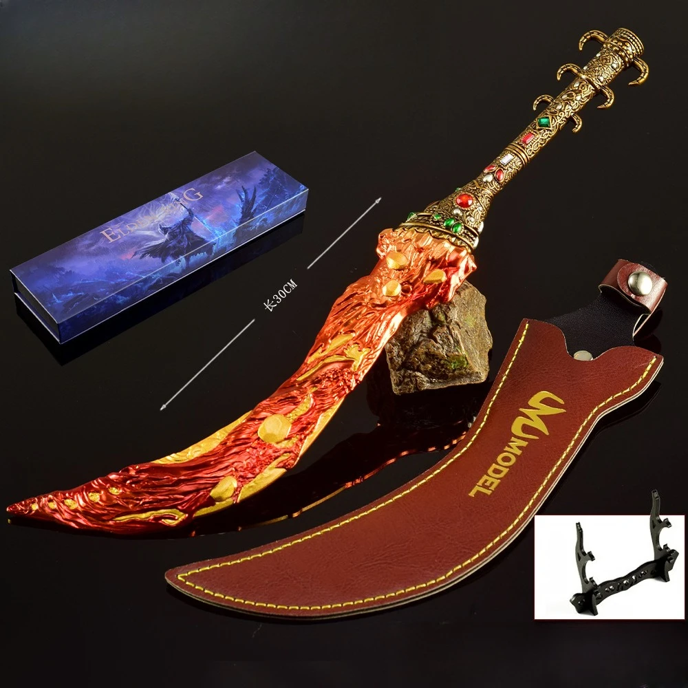 30cm Elden Ring Nóż Lawowy Edycja Prezentowa Metalowa Katana Model Broń Rekwizyty Cosplay Zabawka Noże Ręcznie Robione Ozdoby Prezent Urodzinowy dla Chłopca