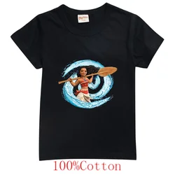 Disney Moana ubrania dla dzieci t-shirty dla dzieci kreskówki Casual topy chłopcy dziewczęta nastolatek stroje Tee Shirt