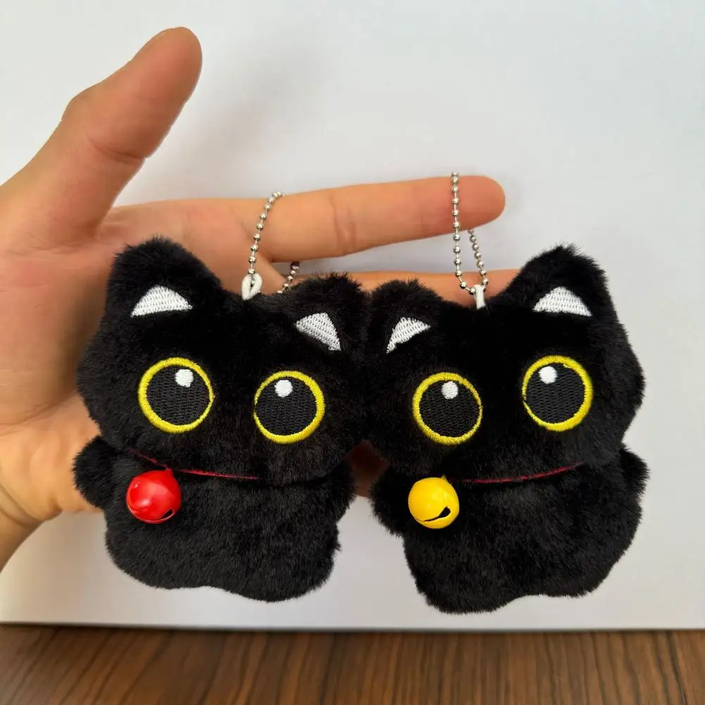 1/4PCS Cute Stuffed Animals Toy Black Cat Plush Keychain Cartoon Peluches Doll Toy Bag Pendant Car Key Ring Children Gifts
