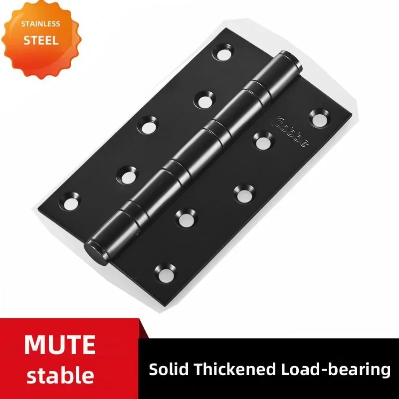 Black Wooden Door Mute Hinge 3mm Stainless Steel Hinges Door Gemel Heavy Doors Furniture Hardware 4 or 5 Inch for Option