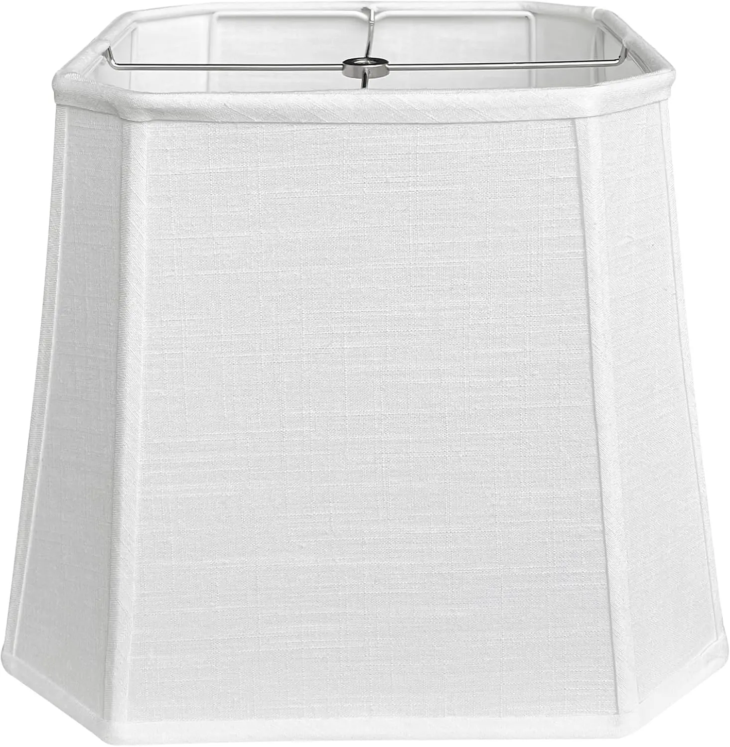 

Square Cut Corner White LampShade, 10" Top x 13" Bottom x 10.5" High Medium Shade (Spider Fitter), Handmade of Natural L