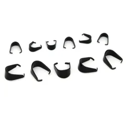 50-30pcs/Lot Stainless Steel Black Pendant Pinch Bails Clasps Necklace Hooks Clip Connector For Diy Jewelry Making Accessories