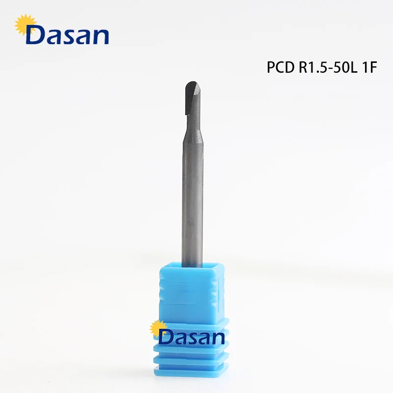 PCD Ball Diamond Bit 1F 2 Flutes Milling Cutter pcd CNC Router Bits for Graphite Aluminum Copper Alloy
