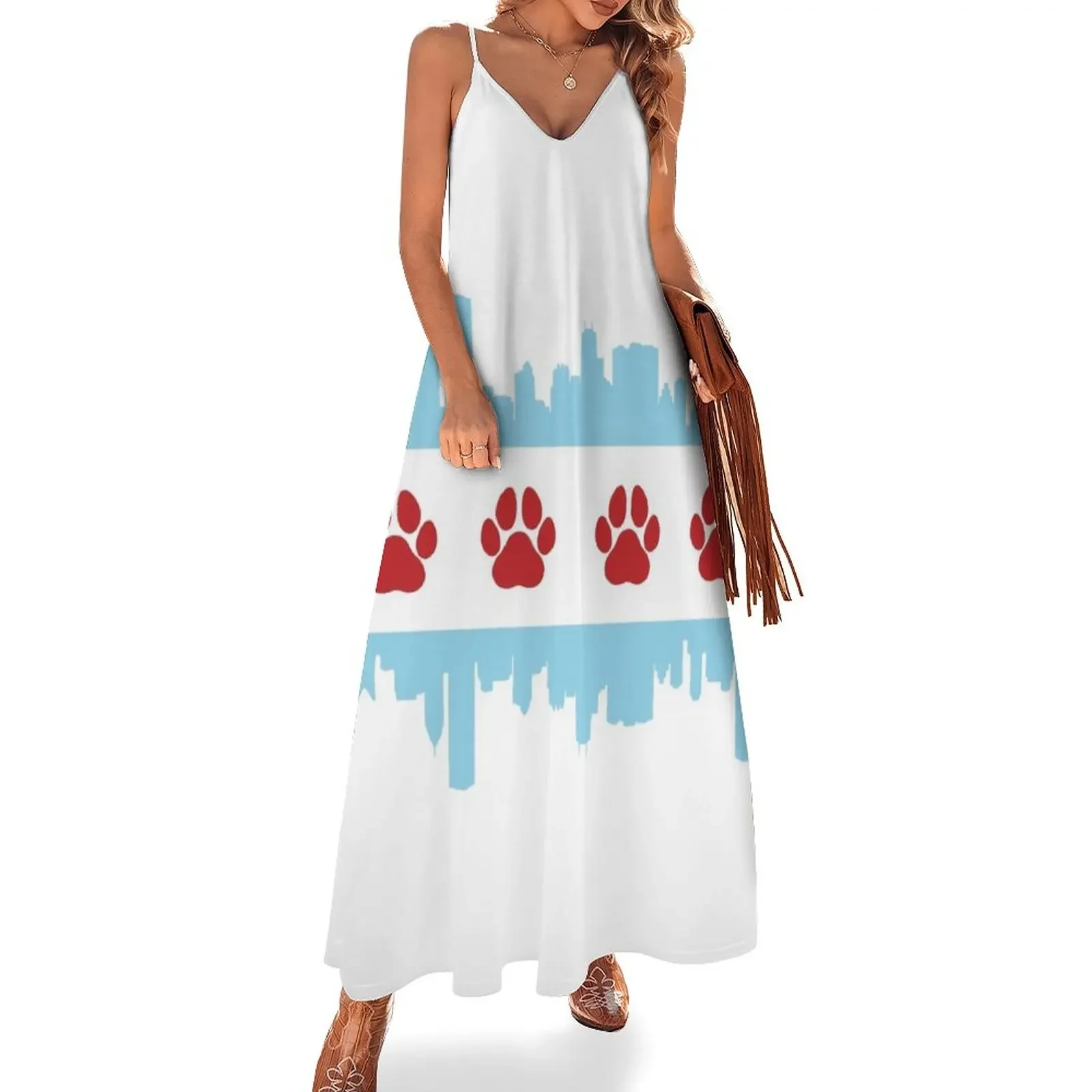 

ChiPAWgo Flag Sleeveless Dress womens dress women dress Elegant gown