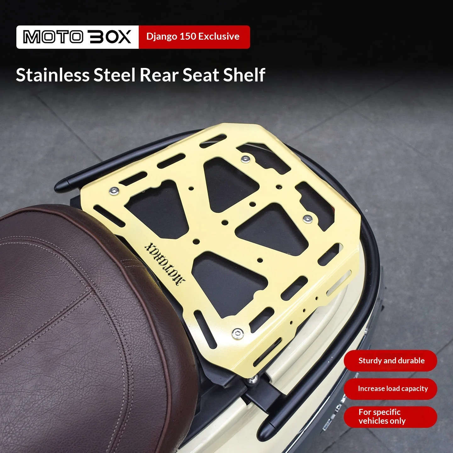 【Premium】For Peugeot Django Django 150: Modified rear seat rack, stainless steel rear support, trunk, and vintage canvas bag acc