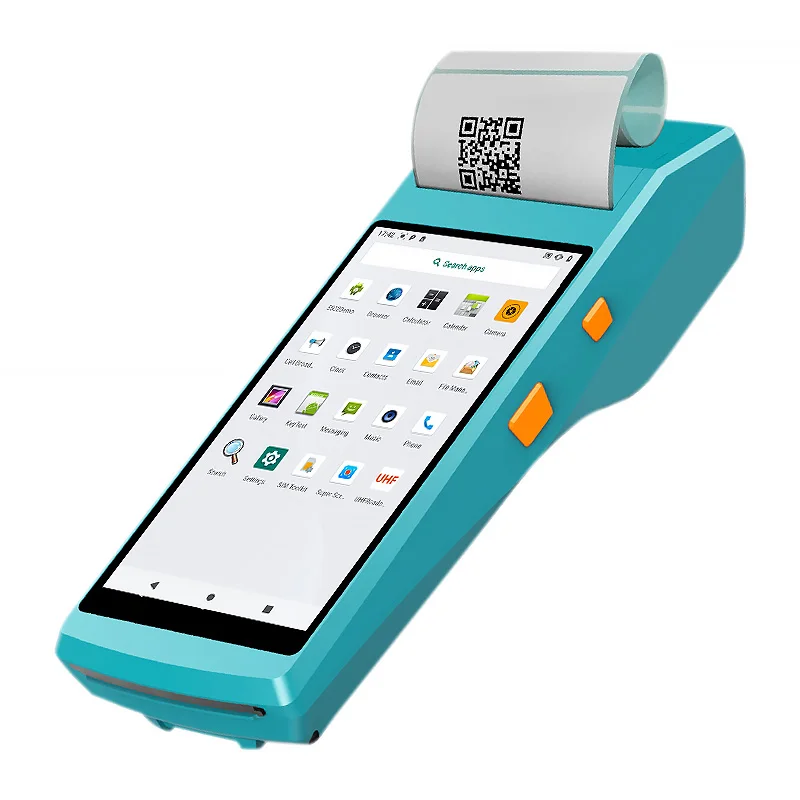 PDA Android 9.0 Thermal Printer Wifi Bluetooth NFC 2D Barcode Scanner Handheld Terminal Build In 58MM For Inventory management
