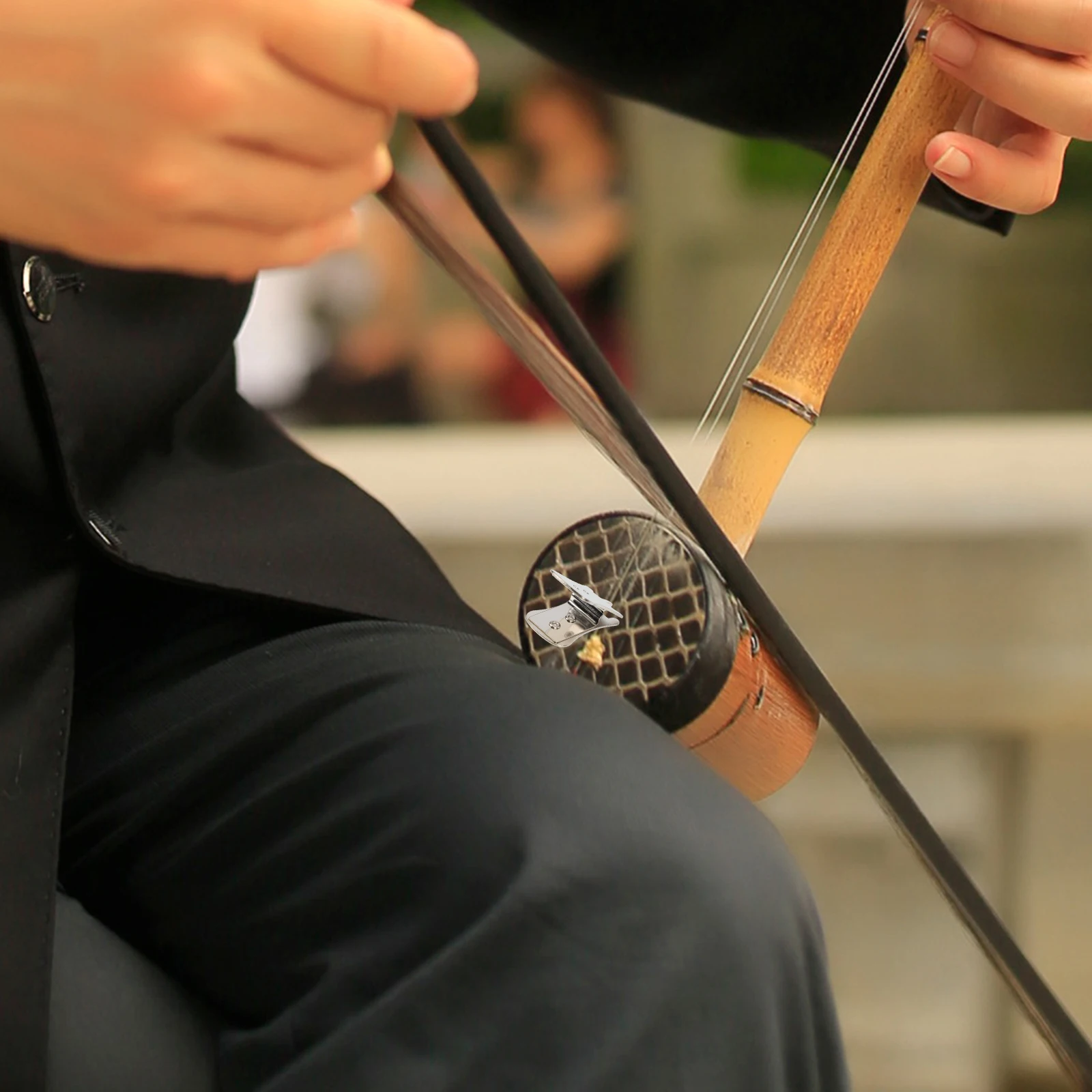 

4 Pcs Mute Ceramics Silver Metal Weak Sound Silencers Huqin Tools Durable Long Use Erhu Mute Beautiful Small Size