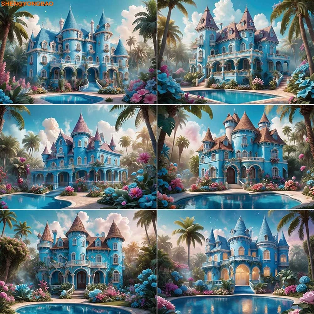 

Castle Frozen Background Photography Spring Swimming Pool Frozen Photocall Backdrop Baby Studio Photobooth Accessories