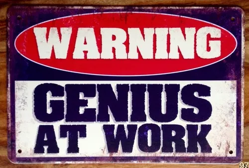 WARNING AT WORK Retro Metal Sign Man Cave Bar Pub Plaque Party Vintage  --Tin Sign