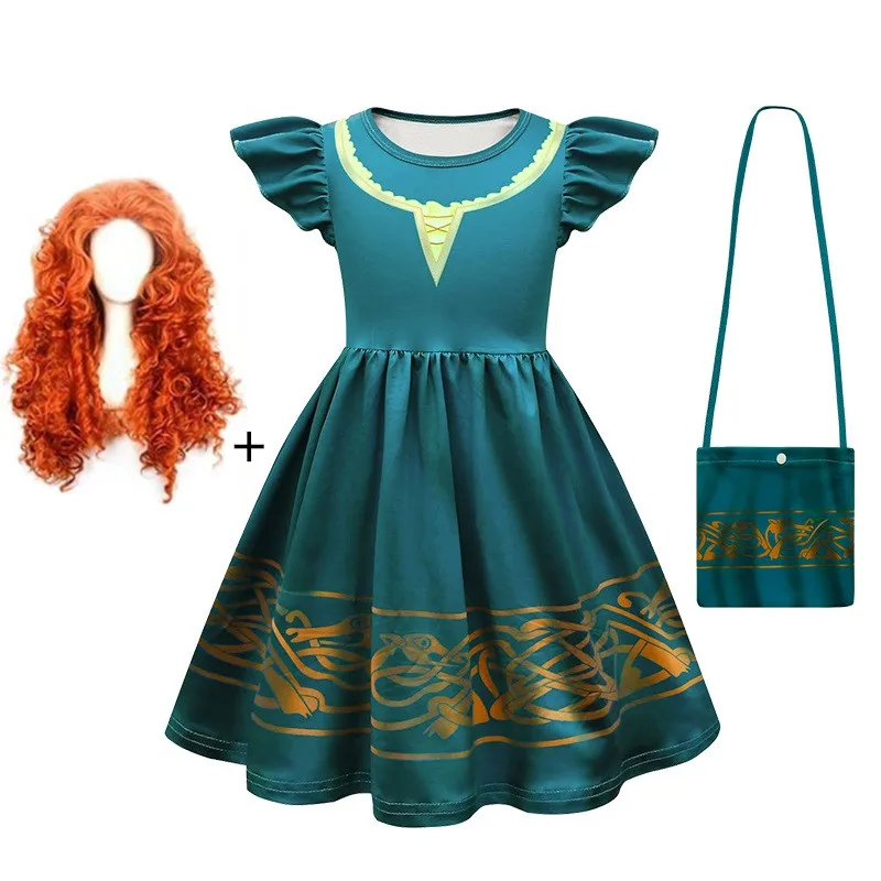 New Brave Merida Costume for Girls Halloween Princess Dress Kids Carnival Fantasia Children Xmas birthday Party Cosplay Costume