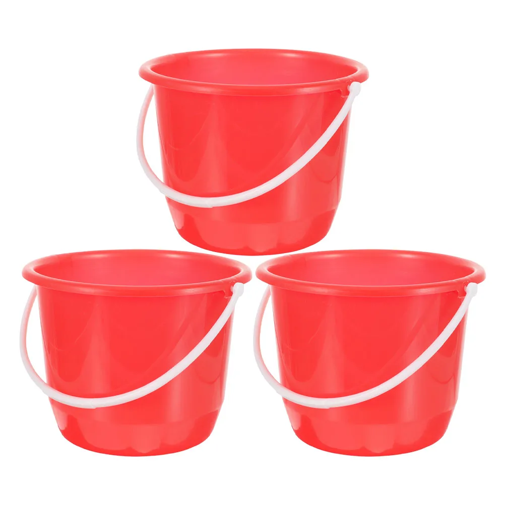 

3 Pcs Car Wash Bucket Cleaning Thicken Food Storage Buckets Plastic with Handle