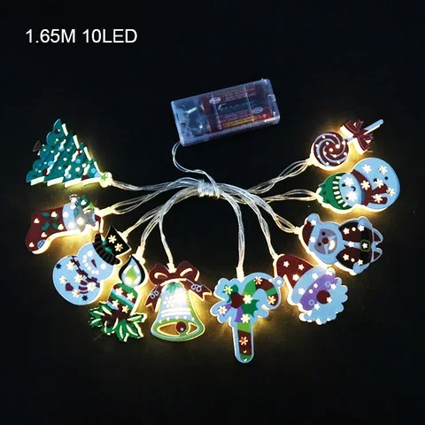 

Christmas Decorations 1.6m Santa Claus Xmas Tree LED String Lights Garland Xmas Tree Ornament Festival Decoration for Home 10Led