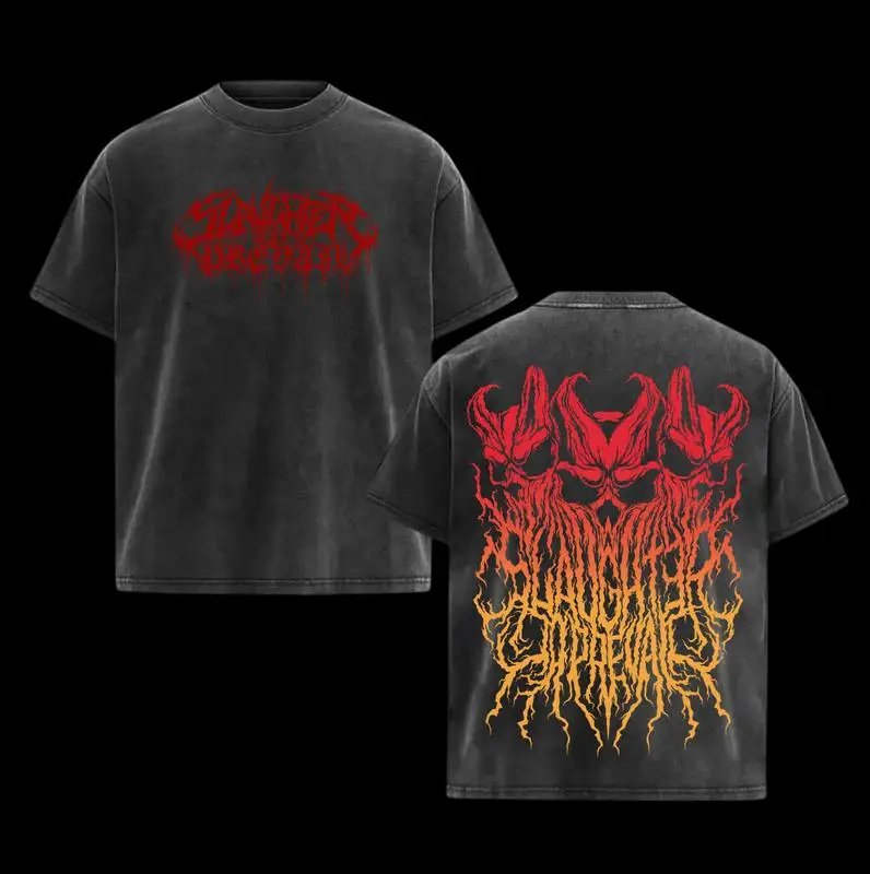 

Slaughter to Prevail Deathcore Band Tee – Vintage Washed Metal Graphic T-Shirt, Russian Heavy Music Streetwear, Premium Cotton U
