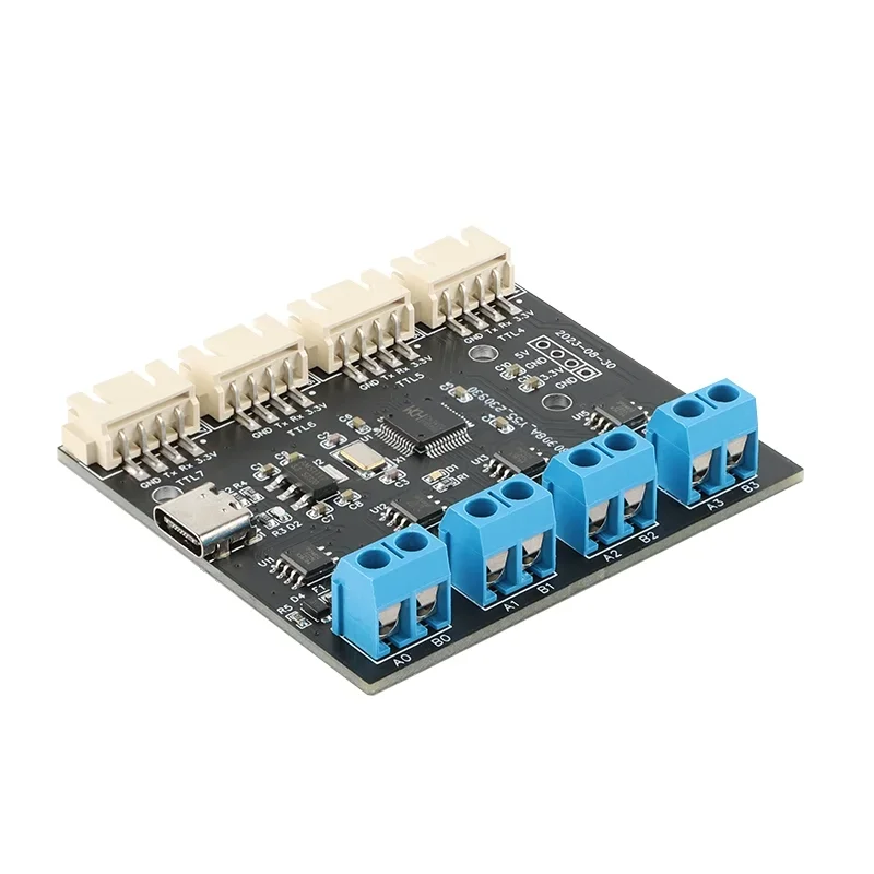 USB Type-C to 4-channel UART TTL serial port + 4-channel RS485 serial port module CH348 multi-channel expansion board