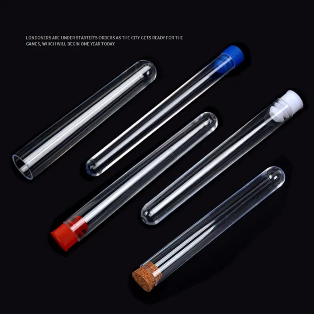 

With Screw Cap Plastic Test Tubes Clear Round Bottom Laboratory Test Tubes Transparent Plastic Transparent Test Tubes School Lab
