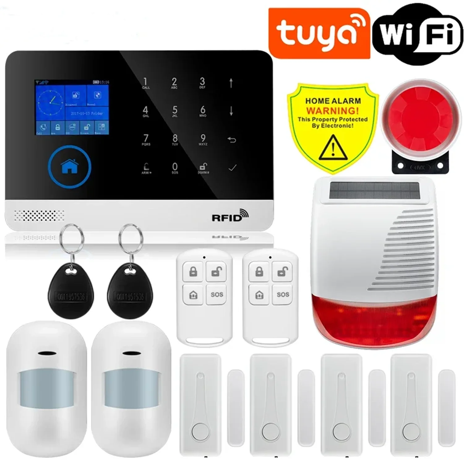 

W2B Wi-Fi сигнализация для дома, охранная безопасность Tuya, управление приложением для умного дома, 433 МГц, GSM, беспроводная связь с камерой с датчиком движения