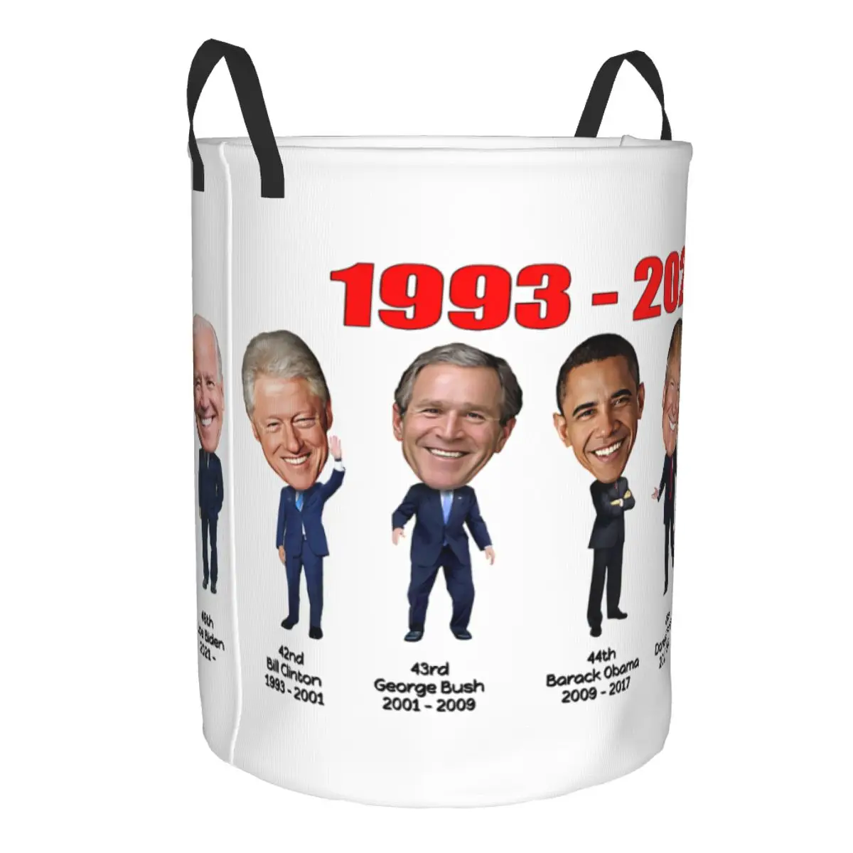 Custom Presidents 1993-2024 Laundry Hamper Large Storage Basket America US Girls Boys Toy Organizer