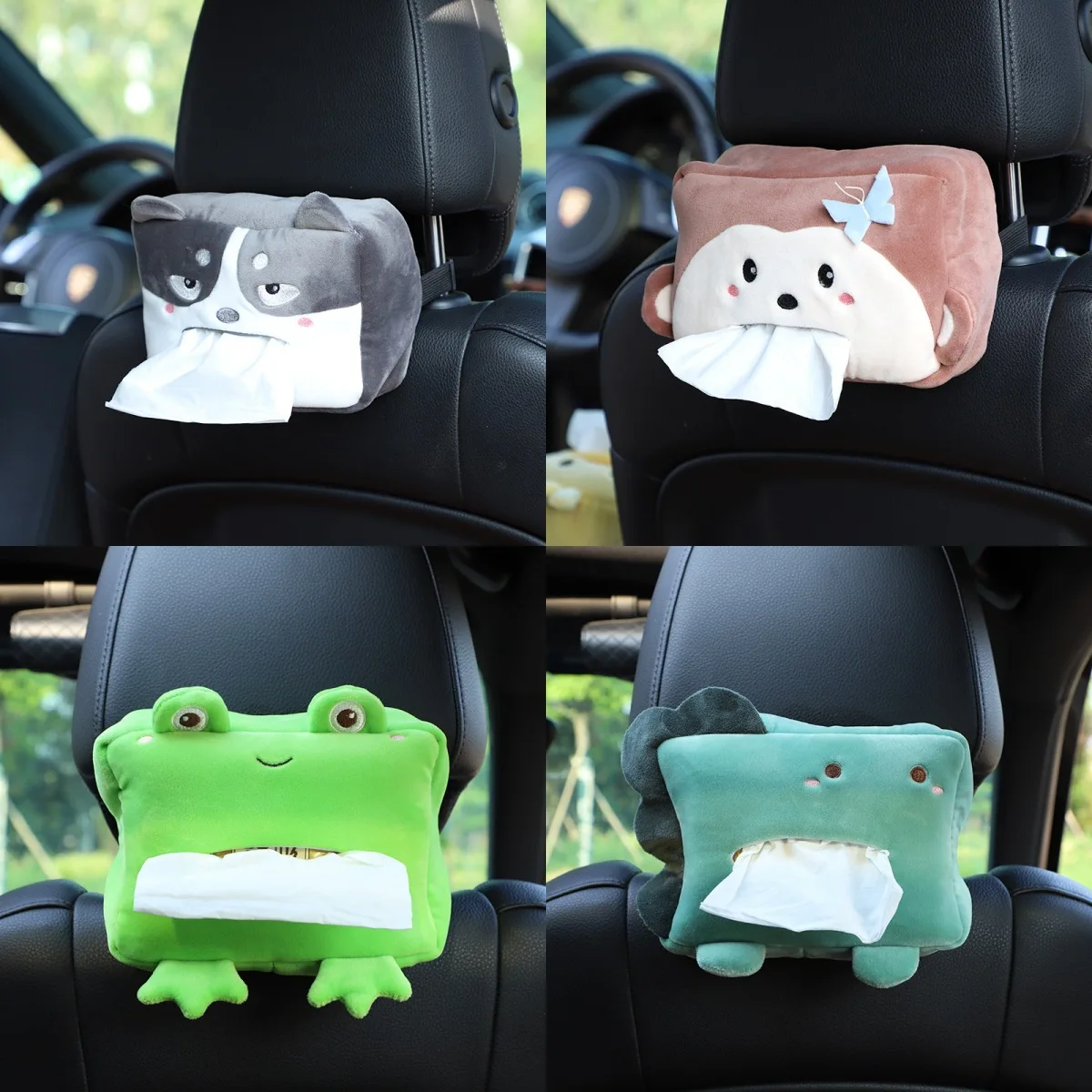 

Car Tissue Box Pumping Car Hanging Car Armrest Box Sunshade Sanitary Pumping Paper Box Cartoon Cute Ideas