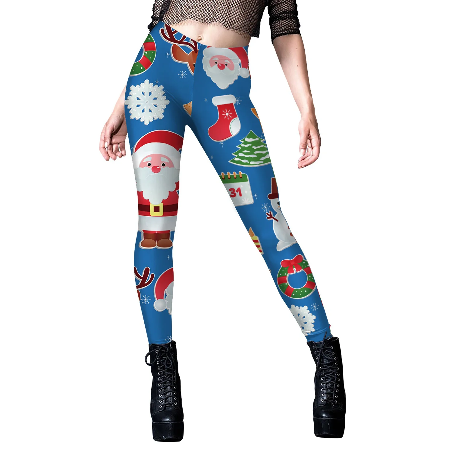 Damskie legginsy do jogi z grafiką choinki, modne, w paski, elastyczne, do codziennych zajęć, biegania na świeżym powietrzu, fitnessu, z wysokim stanem.