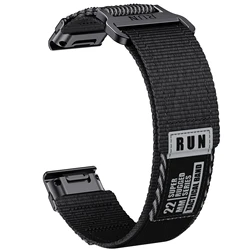 Nylonowy pasek o średnicy 22 mm 26 mm do Garmin Fenix 7X 7 Pro Fenix 6X 6 5X 5Plus Tactix 7 Forerunner 965 955 Enduro 2 Loop Band