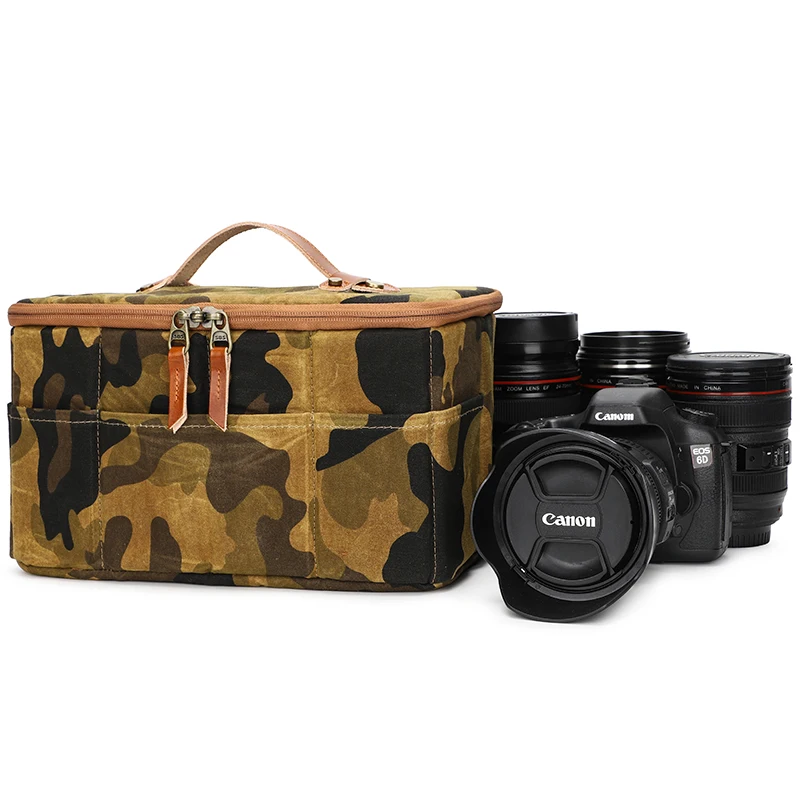 KOOGER Camera and Lens Storage Case Portable Handbag Camo DSLR SLR Camera Insert Bag Inner Case Bag