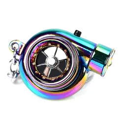 Car Metal Key Chain Sound Turbo Key Chain Sleeve Bearing Spinning Auto Part Model Turbine Turbo Charger Ring Key Turbo Key Ring