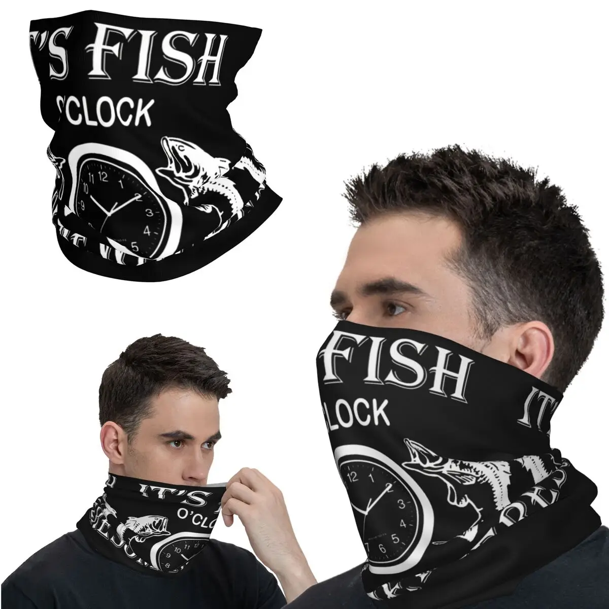 

Groovy It's Fish o'Clock Somewhere Bandana Neck Gaiter Motocross Wrap Scarf Multi-use Cycling Riding Unisex Adult Washable