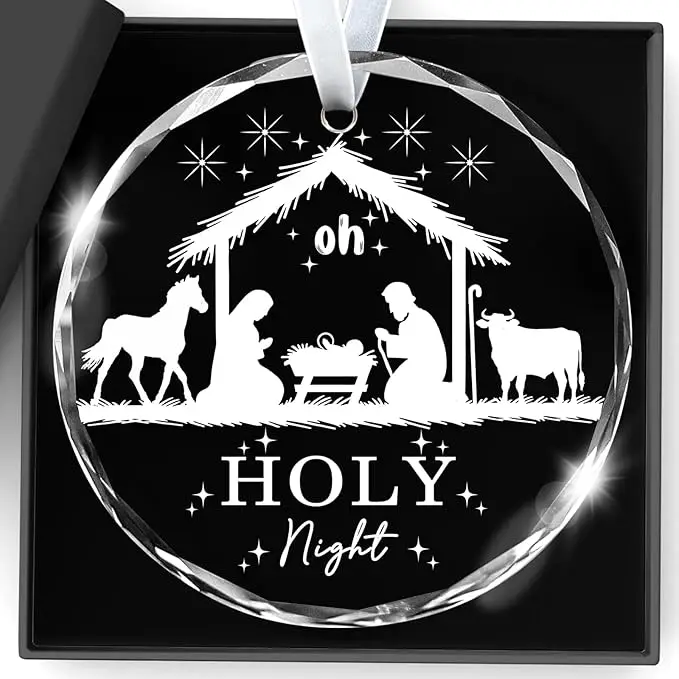 زينة عيد الميلاد مشهد المهد أوه ليلة مقدسة ديكور ديني معلق زخرفة الشتاء عطلة الهدايا المسيحية النساء