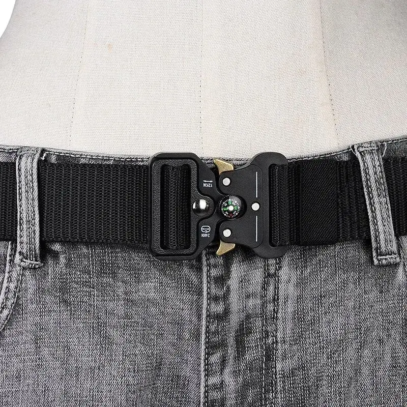 Men's Tactical Belt with Compass Outdoor Multi Function Compass Belt Canvas for Nylon Luxury Belts Women's Sports Jeans Belt