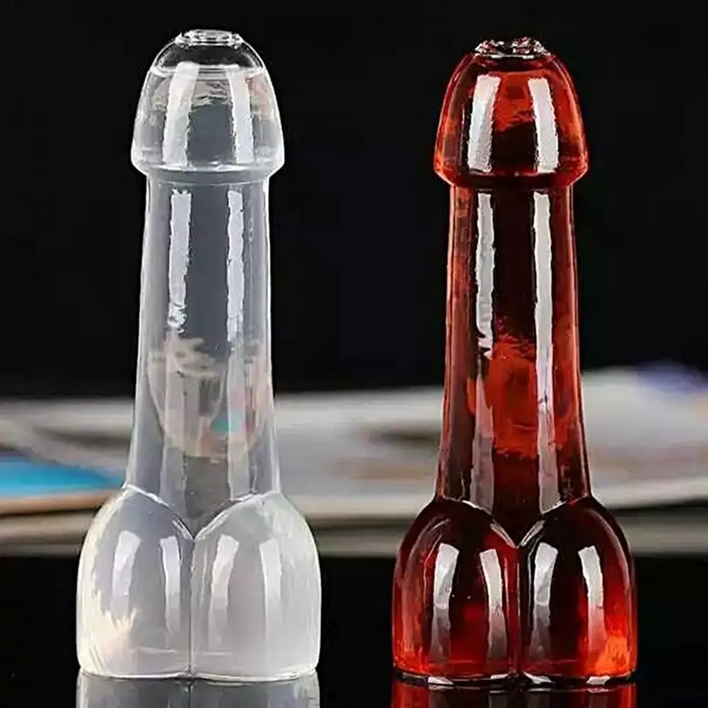 100ML Male Penis Shape Beverage Cup Threaded Bottle Mouth Whiskey Glass Novelty Whiskey Wine Glass Champagne Glasses Drinkware