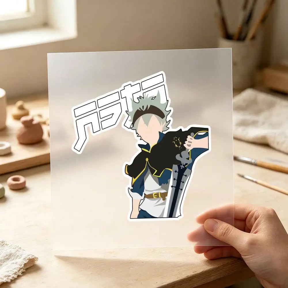 Anime Asta Minimalist With Sword Waterproof Stickers For Decorating Car Windows Motorcycles And Computers.