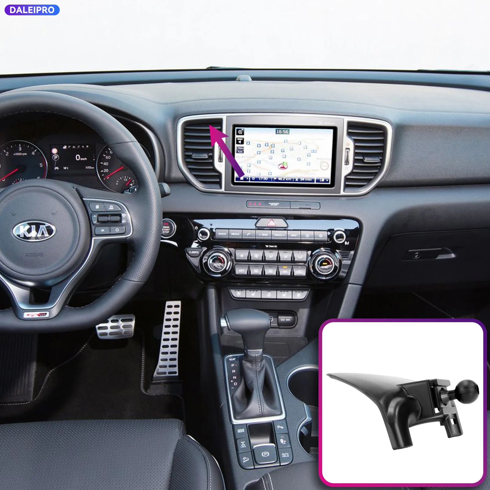 For Kia Sportage QL 2016 2017 2018 2019 Vehicle-Specific Phone Holder Base Smart Car Phone Mount 66W Charging Holder Accessories