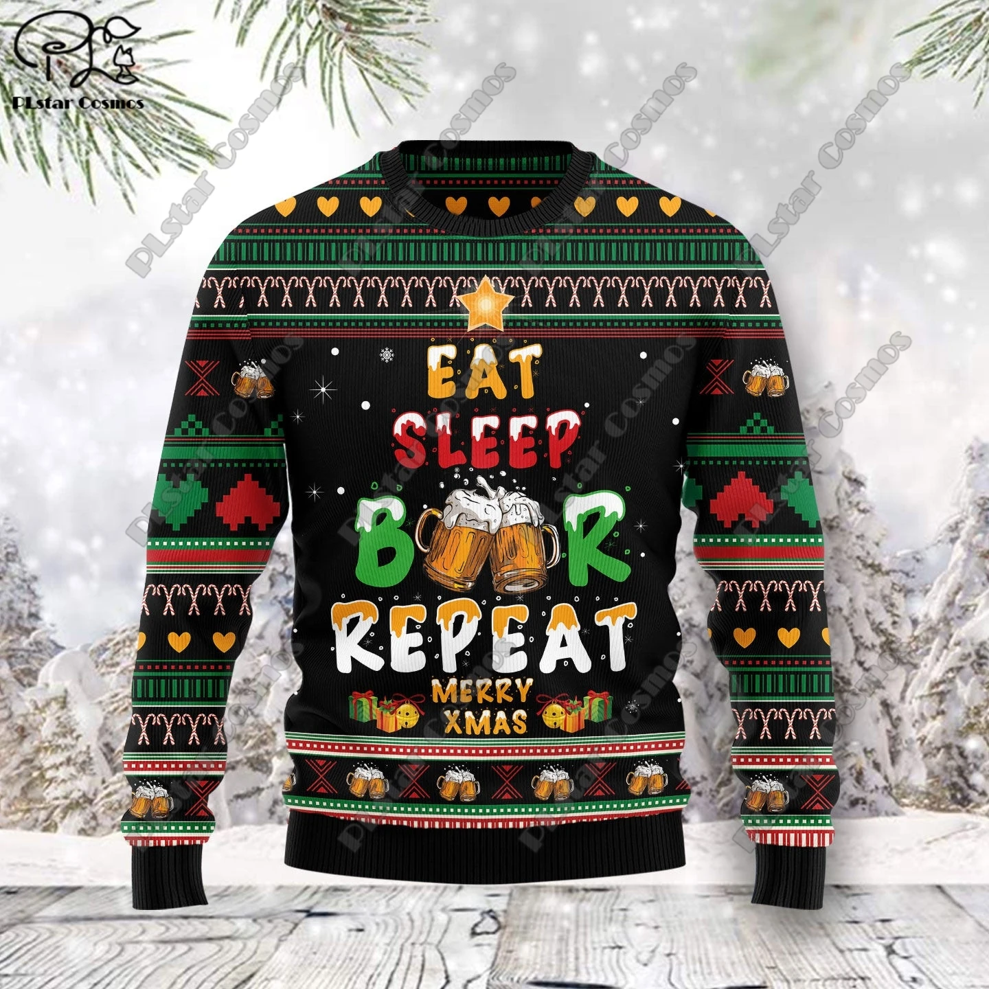 New 3D Printed Animal Custom Series Cute Christmas Pattern Ugly Sweater Street Casual Winter Sweatshirt S-12