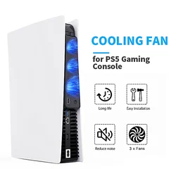 For PS5 Gaming Console Universal Cooling Fan PS5 Console Cooling Fan With LED Lights, Silent Noise Reduction Fan