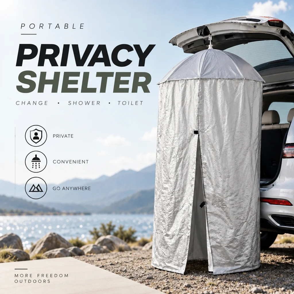 Portable Hanging Privacy Shelter Pop-Up Changing Shower Tent for Camping Car Tailgate Outdoor Toilet 77/90cm