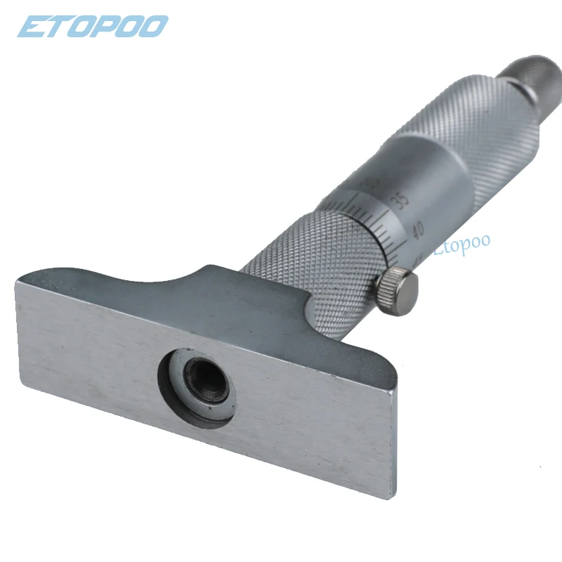 Micrômetro Mecânico de Micrômetro Métrico Profundidade Neutra 025 mm 050 mm 0.01 mm Medidor de Microfone Mecânico Aço Inoxidável