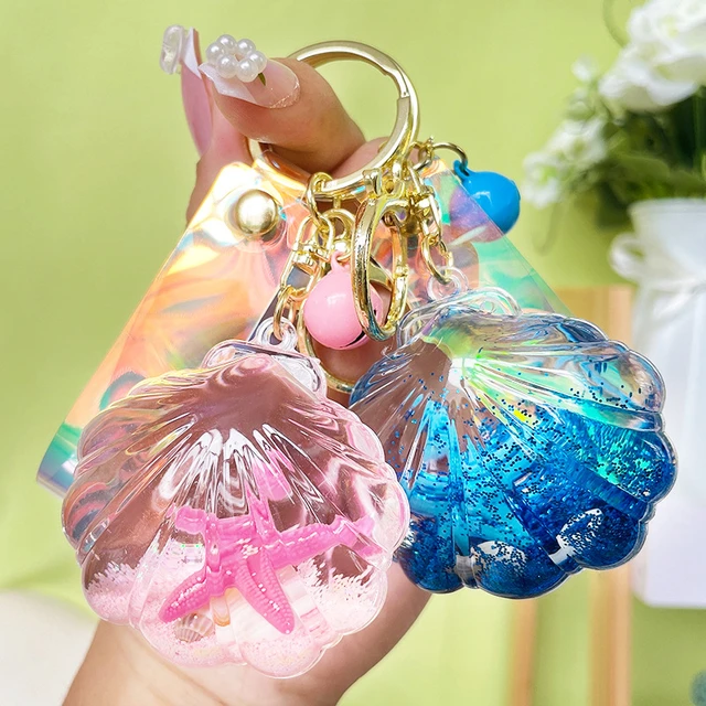 liquid glitter keychain Star Floating Liquid Keychain For Girl Bag Acrylic Pendant Cute Quicksand Keyring Key Charm Gift AliExpress